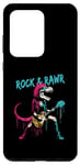 Coque pour Galaxy S20 Ultra Rock & Rawr T-Rex – Jeu de mots drôle Rock 'n Roll Dinosaure Rockstar