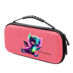 Etui Pochette Switch Lite Rose Corail Dragon Fluo 2 Personnalisee