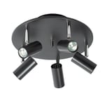 Belid Cato 5 spotlight rund halogen mattsvart/krom
