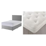 Silentnight Non Storage Divan | Slate Grey | Double with 1400 Eco Comfort Mattress | Firm | Double
