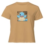 Pokémon Pokédex Squirtle #0007 Women's Cropped T-Shirt - Tan - M