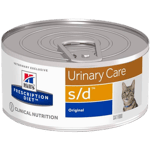 Hill's Prescription Diet Feline s/d Urinary Care Minced Original Canned - Wet Cat Food 156 g x 24