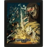 Pyramid International Attack On Titan Poster (Season 4 Design) Lenticular 3D Wall Art and Posters in Black Picture Frame 25cm x 20cm x 1.5cm - Official Merchandise