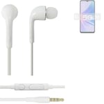 Headphones for Oppo A97 5G headset in ear plug white