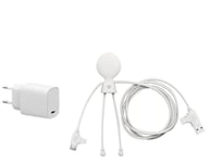 Xoopar Chargeur Rapide Mr Bio Fast Pack éco-Friendly - Adaptateur Secteur USB‑C 20W PD 3.0 - Compatible pour Smartphone iPhone/iPad/Samsung/Huawei/Xiaomi/Wiko/ - Blanc