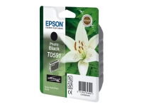 Epson T0591 - 13 ml - foto-svart - original - blister - bläckpatron - för Stylus Photo R2400