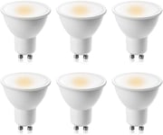 AcornSolution GU10 LED Light Bulbs, 5W, 500lm Spotlight Bulb, 6500k Cool White, 40W Halogen Bulbs Equivalent, AC 220V-240V (Pack of 6)