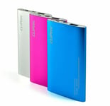 5000mAh USB Alu Portable Power Bank Pack Battery Charger For Tablet, Phone Blue