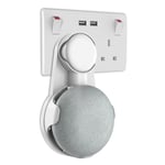 Gelink Socket Wall Mount for Google Home Mini, Nest Mini (2nd gen) Holder Stand Hanger Plug in Kitchen Bathroom Bedroom, Hides the Long Cord (White)