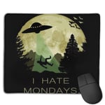 Alien Abduction I Hate Mondays Customized Designs Non-Slip Rubber Base Gaming Mouse Pads for Mac,22cm×18cm， Pc, Computers. Ideal for Working Or Game