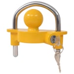 vidaXL Släpvagnslås med 2 nycklar stål och aluminiumlegering gul 142675