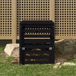 Kompostlåda svart 63,5x63,5x77,5 cm massiv furu
