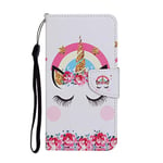 Samsung Galaxy A40 Case Phone Cover Flip Shockproof PU Leather with Stand Magnetic Money Pouch TPU Bumper Gel Protective Case Wallet Case Unicorn