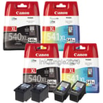 2x Original Canon PG540XL Black & CL541XL Colour Ink Cartridges For PIXMA MX455
