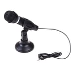 Black Condenser Sound Microphone With Stand For Pc Laptop One Size