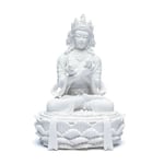Buddha statue with dorje and bell white 17 cm