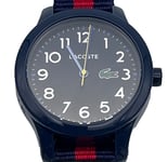 Lacoste 12.12 32mm Blue Plastic Case with Red and Blue Nylon Strap Kids watch
