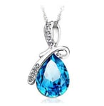 Vackert halsband - silver strass & blå sten