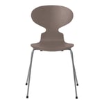 Fritz Hansen - Myran 3101 färgad askfanér stålstativ silvergrå deep clay - Matstolar - Arne Jacobsen - Grå - Metall/Trä