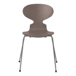 Fritz Hansen - Myran 3101 Deep Clay Färgad Ask/Silver Grey - Grå - Matstolar - Metall/Trä