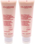 2x Clarins Soothing Gentle Foaming Cleanser for very dry or sensitive skin 125ml