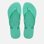 Havaianas Women's Slim Flips Flops - Metallic Virtual Green - UK 3/4