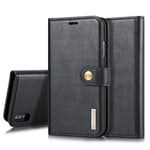 DG.MING iPhone X/XS Plånboksfodral med avtagbart skal, Black