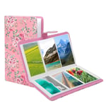 Photo Album for Instax Mini 8 9 7s 25 70 90, 16 Page 96 Pockets PU Leather Storage Book for 3inch Photo / Ticket / Card(Pink)