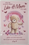 Happy Mother's Day Card You've Always Been Like A Mum to Me Cute Bear Butterfly