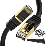 Ethernet Cable 20M Cat 8, Zosion Cat8 Cable High Speed 2000MHZ 40GBPS Internet Patch Cable Cord Shielded Durable Gold Plated RJ45 Connector for Gaming PC TV PS4 Modem Router Mac Xbox Movie