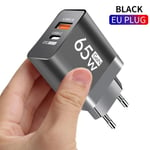 Noir UE-Chargeur 65w rapide développements PD Pour iPhone Chargeurs USB chargeur rapide Pour xiaomi huawei o