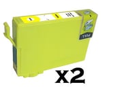 2X YELLOW COMPATIBLE T2714 INK CARTRIDGE FOR THE EPSON WORKFORCE PRO WF-3620DWF, WF-3640DTWF, WF-7110DTW, WF-7610DWF, WF-7620DTWF. REPLACE EPSON ALARM CLOCK INKS, 27XL SERIES. HIGH CAPACTIY 18.2ml