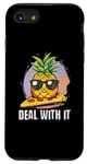 Coque pour iPhone SE (2020) / 7 / 8 Design mignon ananas sur plaque à pizza – Amusant « Deal with It »