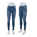 Blå Jeans med stripe på sidorna och mönster