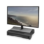 ACT Monitor Riser with A4 Drawer, Adjustable Height Monitor Stand for Desk, Screen Max. 32” Weight Max. 10KG, Non-skid Rubber Feet for Extra Stability – AC8210