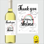 Wine Label Gift Present Teacher Thank You Card Mr Mrs Miss Teaching Assistant Thank You for Making me shineWL- K5