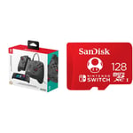 HORI SWITCH Split Pad Pro + Attachment set & SanDisk microSDXC UHS-I card for Nintendo 128GB - Nintendo licensed Product, Red