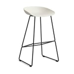 HAY About a Stool 38 High barstol 2.0 Melange cream-svart stålstativ