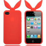 Apple Funny Bunny (röd) Iphone 4/4s Silikonskal