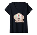 Womens Glen of Imaal Terrier Dog Mexico Flag Sunglasses V-Neck T-Shirt