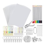 198 st Krympkonstpapper Värmekrympark Plastkit Hålslag Nyckelringar Pennor DIY Ritning Ar (FMY) As Shown