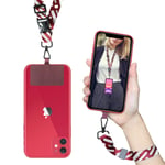ROCONTRIP Phone Lanyard Patch Neck Strap Lanyard with Detachable Neckstrap Compatible with Most Smartphone for iPhone Google Pixel LG HTC Huawei (Stripe Red)