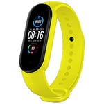 Beilaishi Suitable For Xiaomi Band Mi 5 Solid-Color Silicone Strap Length: 24.5cm(Black) replacement watchbands (Color : Yellow)