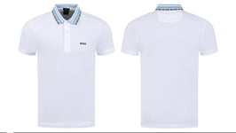 Boss Mens White Paule Repeat Polo Shirt Size UK Large 42-43" Chest 50488270 100
