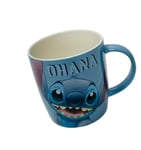 Disney Lilo & Stitch Decal Mug Blue Ohana Mugs Tea Coffee Cup 400ml