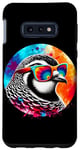 Coque pour Galaxy S10e Lunettes de soleil Cool Tie Dye Ptarmigan Oiseau Illustration Art