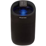 Russell Hobbs RHDH1101B Ozone Free, 750ml/day 2 in 1 Black Dehumidifier/Air Purifier, 20m2 Room Size, LED Lighting & Captures Bacteria, for Home, Kitchen, Basement, Garage, Caravan