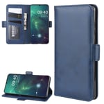 Moonbaby New Wallet Stand Leather Cell Phone Case for NOKIA 6.2，with Wallet & Holder & Card Slots(Black) (Color : Dark Blue)