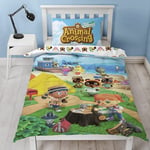 Animal Crossing Beach Single Bedding Set Reversible Duvet Cover Children's