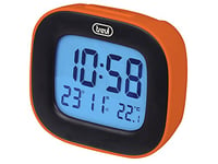 Trevi SLD 3875 Horloge numérique avec écran LCD, réveil, thermomètre, Calendrier et Fonction Snooze, Orange